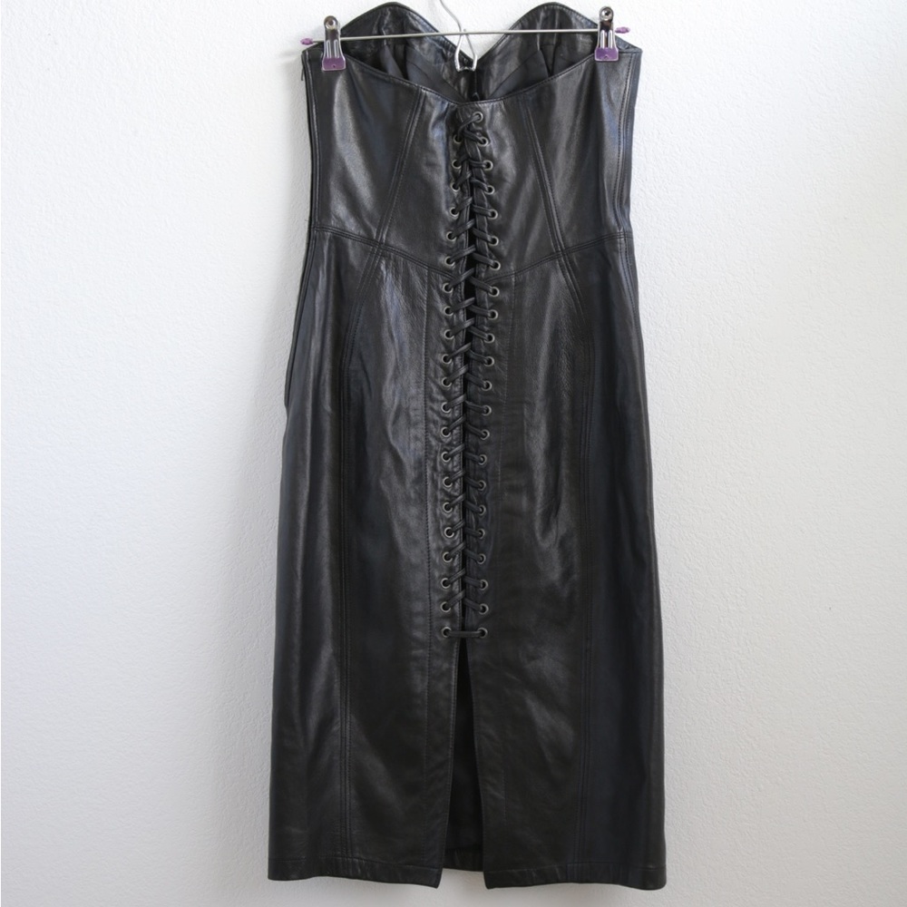 West Bay Leather Lamb Dress Sz: 6